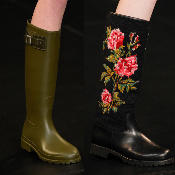 saint laurent 2016春夏系列秀场雨靴细节