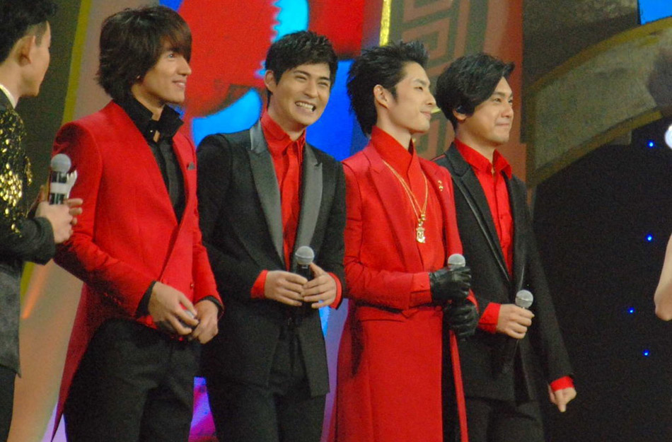 f4合体录制江苏卫视春晚[高清大图]