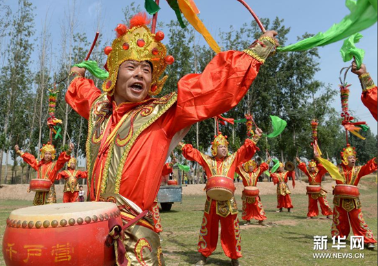 河北隆尧招子鼓鼓声雄壮传四方