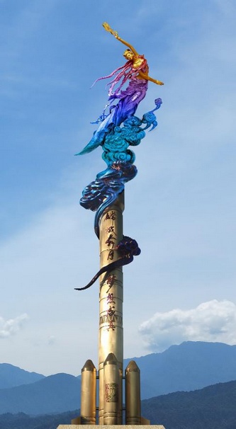 大梦中国唱响大中华黄剑雕塑见证探月梦