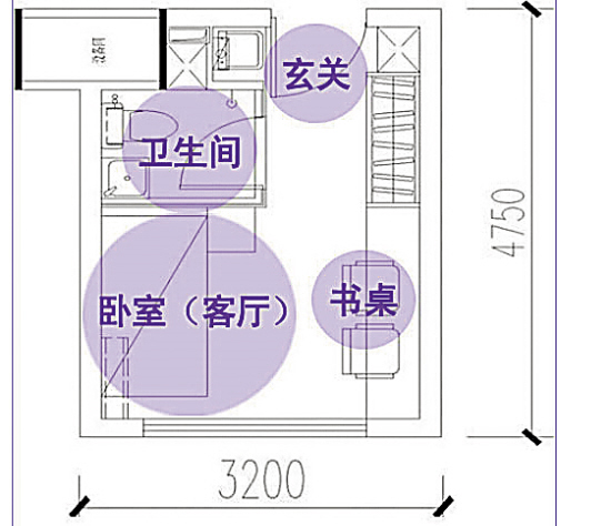开阔岚山h户型平面图面板,下面全部是收纳空间小蜗居还能看大屏幕电
