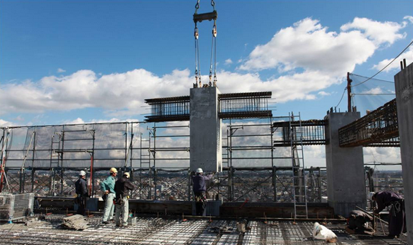 日本装配式结构施工安装现场