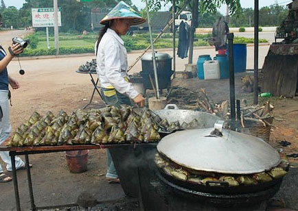 海南风味小吃 路边的粽子