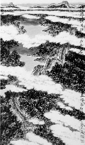 长城图国画张龙新