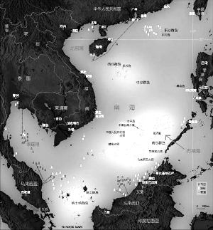 美济礁地理位置图(箭头指向)