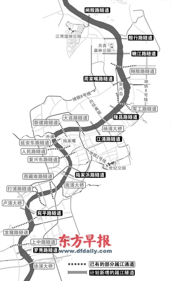 银都路越江隧道规划图图片