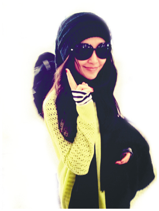 出征前的李冰冰摆着胜利的手势