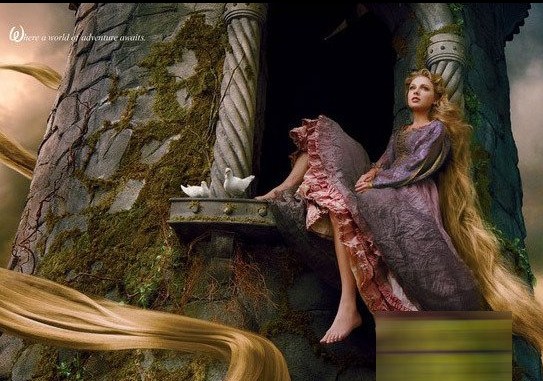 迪士尼2013宣传写真 泰勒变"长发公主"